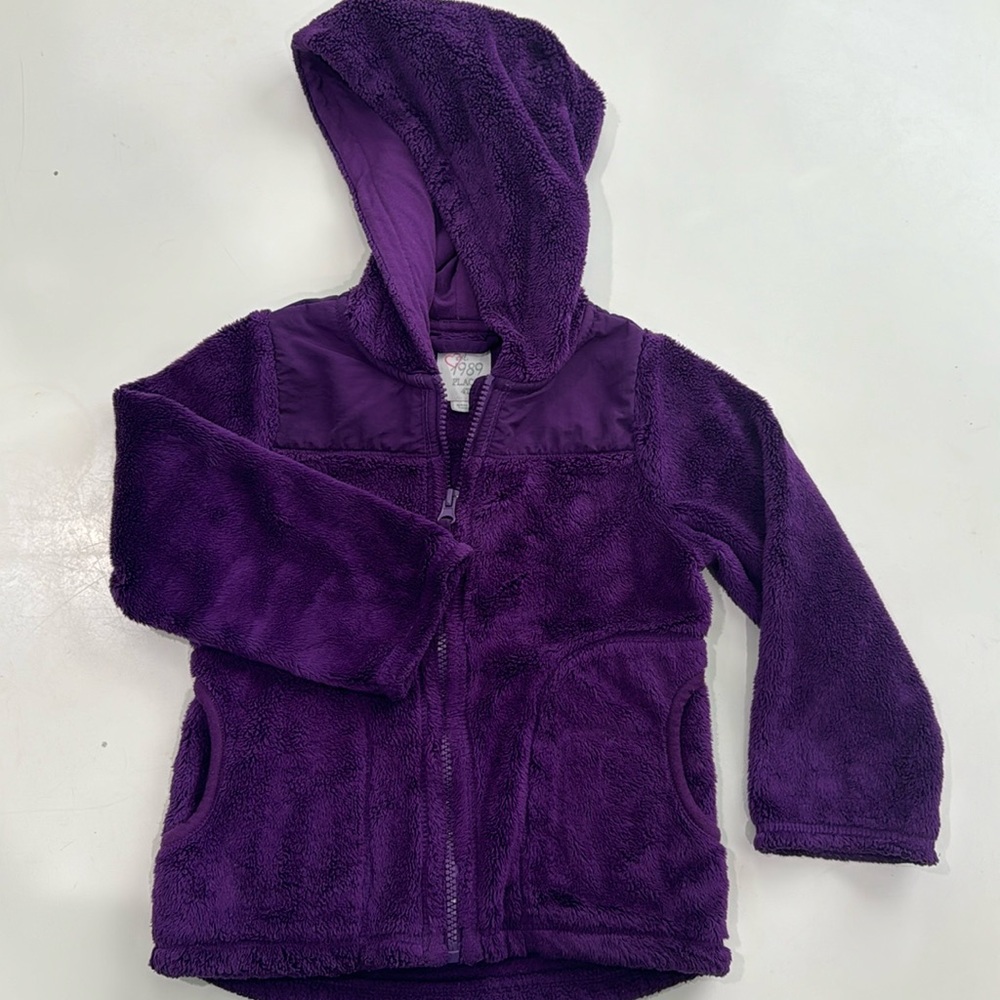 Est. 1989 Place Plushie Soft Girls Purple Jacket Size 4T